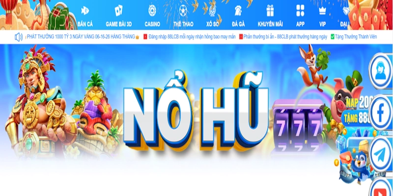 Sảnh nổ hũ độc đáo chỉ có tại 88CLB