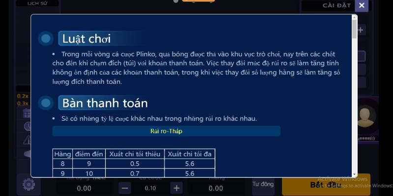Luật chơi game