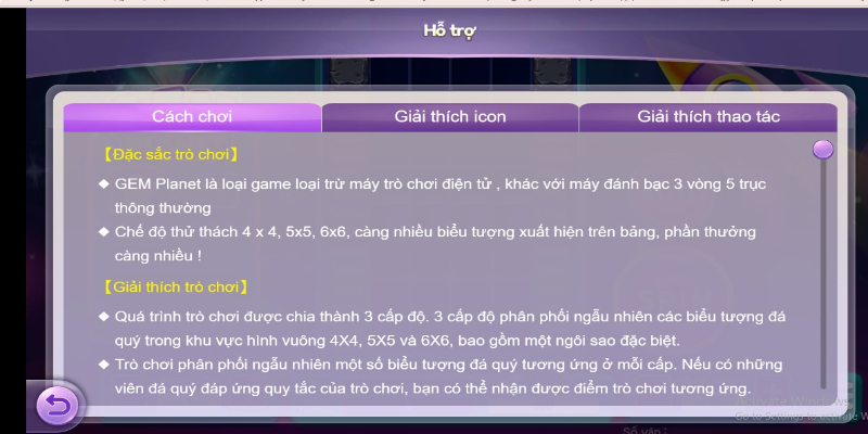 Luật chơi game "Hành Tinh Đá Quý" (GEM Planet)